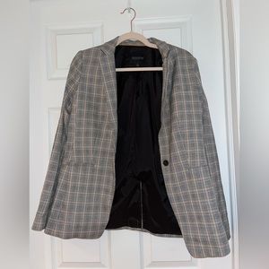 Oversized Grey Checkered Blazer